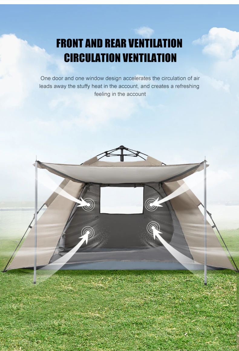 Cheap Goat Tents Golden Camel 2 3 Persons Camping Tents Outdoor Portable Folding Automatic Tent Travel Rainproof Camping Equipment Beach Canopy   